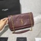Fake YSL Saint Laurent Jamie Medium Carre Rive Gauche Flap Bag Dark Legion Red Replica