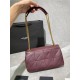Fake YSL Saint Laurent Jamie Medium Carre Rive Gauche Flap Bag Dark Legion Red Replica