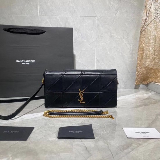 Fake YSL Saint Laurent Jamie Medium Carre Rive Gauche Flap Bag Black Replica