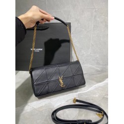Fake YSL Saint Laurent Jamie Medium Carre Rive Gauche Flap Bag Black Replica