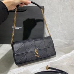 Fake YSL Saint Laurent Jamie Medium Carre Rive Gauche Flap Bag Black Replica