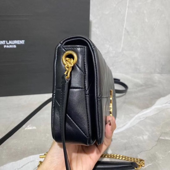 Fake YSL Saint Laurent Jamie Medium Carre Rive Gauche Flap Bag Black Replica