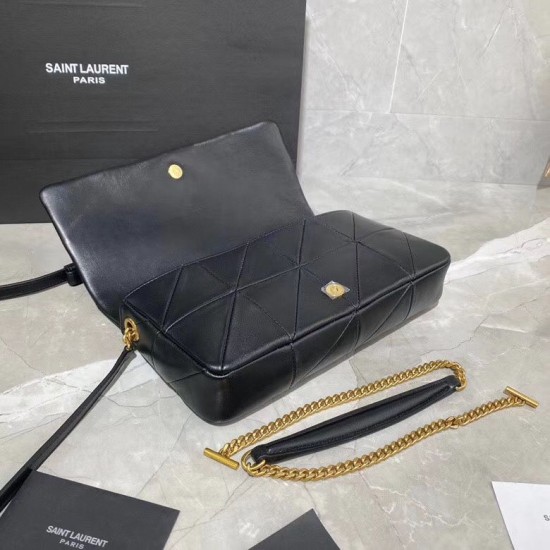 Fake YSL Saint Laurent Jamie Medium Carre Rive Gauche Flap Bag Black Replica