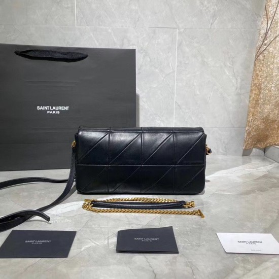 Fake YSL Saint Laurent Jamie Medium Carre Rive Gauche Flap Bag Black Replica