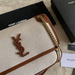 Replica YSL Saint Laurent Niki Medium Linen Bag Brown