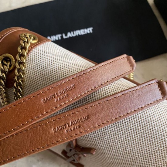 Fake YSL Saint Laurent Niki Medium Linen Bag Brown Replica Replica YSL Saint Laurent Niki Medium Linen Bag Brown
