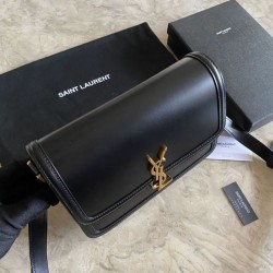 Replica YSL Saint Laurent Solferino Medium Monogram Satchel Bag Black