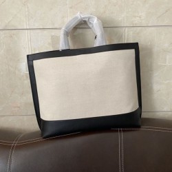 Fake YSL Saint Laurent Shopping Tag Bag White /Black Replica Replica YSL Saint Laurent Shopping Tag Bag White /Black