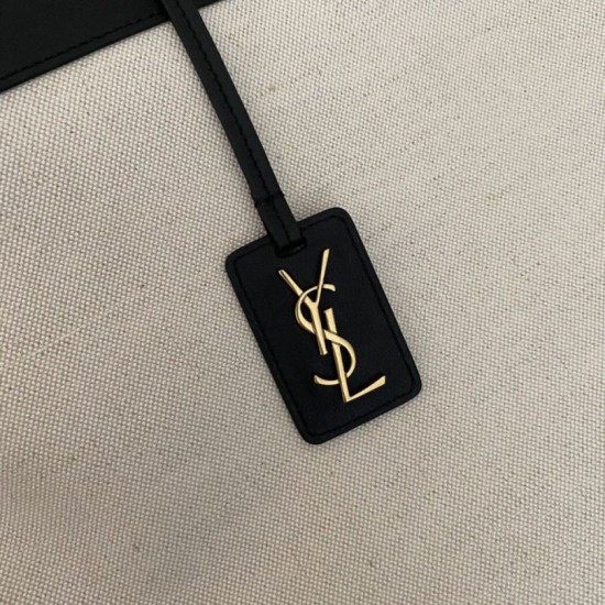 Replica YSL Saint Laurent Shopping Tag Bag White /Black