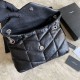 Fake YSL Saint Laurent Loulou Puffer Medium Bag Quilted Wrinkly Matte Leather Black Replica