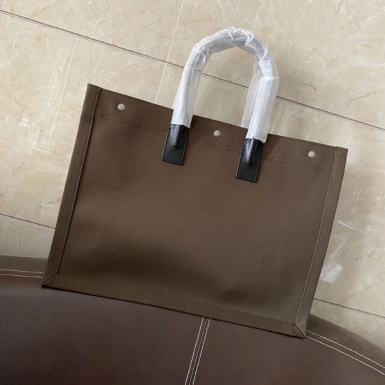 Replica YSL Saint Laurent Rive Gauche Tote Bag Coffee