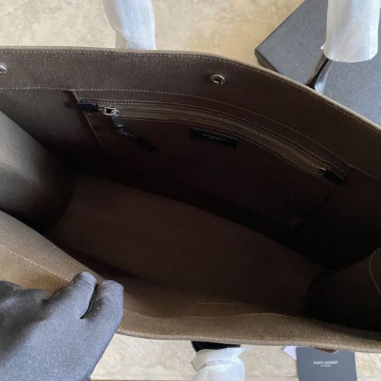 Replica YSL Saint Laurent Rive Gauche Tote Bag Coffee