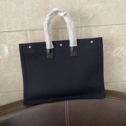 Fake YSL Saint Laurent Rive Gauche Tote Bag Black Replica