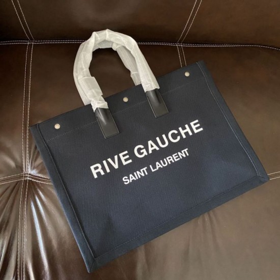 Fake YSL Saint Laurent Rive Gauche Tote Bag Black Replica
