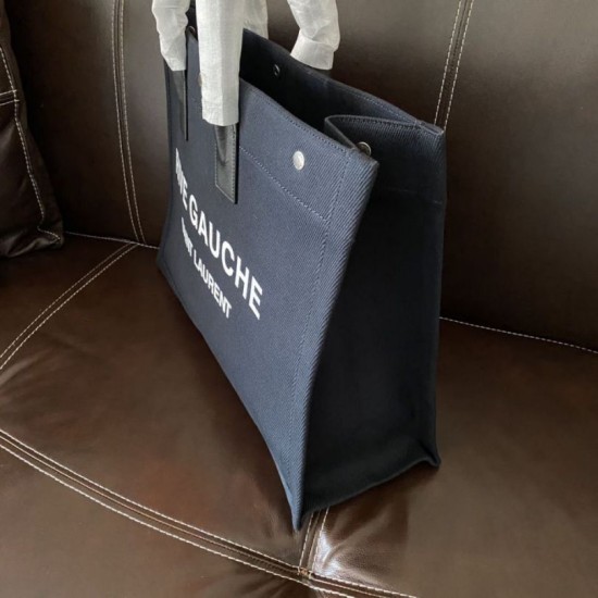 Fake YSL Saint Laurent Rive Gauche Tote Bag Black Replica
