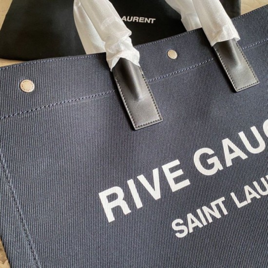 Fake YSL Saint Laurent Rive Gauche Tote Bag Black Replica