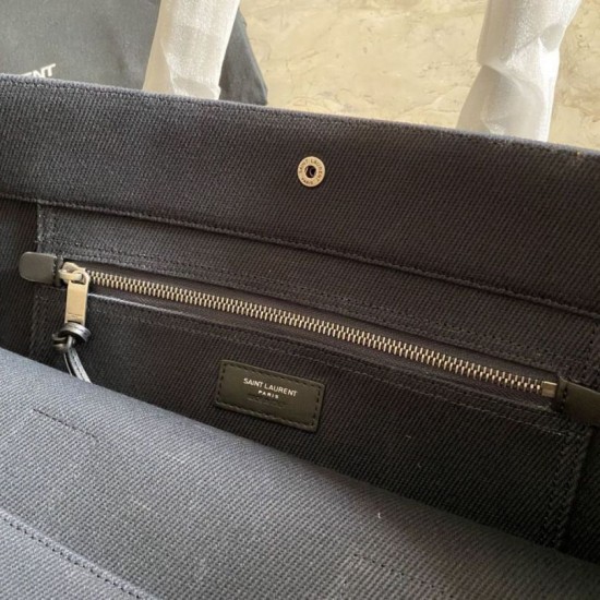 Fake YSL Saint Laurent Rive Gauche Tote Bag Black Replica
