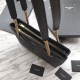 Fake YSL Saint Laurent Grain Embossed Shopping Handbag Black Replica