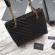 Fake YSL Saint Laurent Grain Embossed Shopping Handbag Black Replica