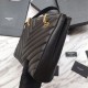 Fake YSL Saint Laurent Grain Embossed Shopping Handbag Black Replica