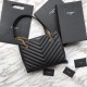 Fake YSL Saint Laurent Grain Embossed Shopping Handbag Black Replica