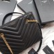 Fake YSL Saint Laurent Grain Embossed Shopping Handbag Black Replica
