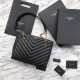 Fake YSL Saint Laurent Grain Embossed Shopping Handbag Black Replica