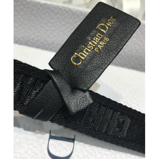 Replica Christian Dior Women Saddle Nylon Belt Black