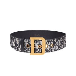Fake Christian Dior Women Diorquake Dior Oblique Belt Dark Blue Replica