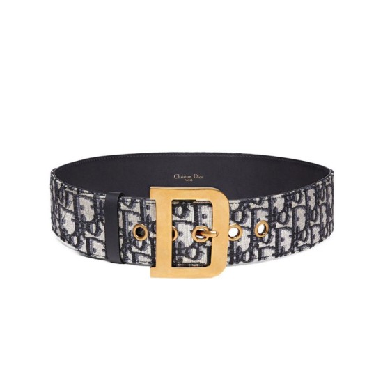 Fake Christian Dior Women Diorquake Dior Oblique Belt Dark Blue Replica