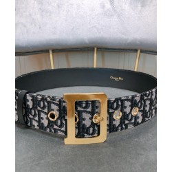 Fake Christian Dior Women Diorquake Dior Oblique Belt Dark Blue Replica