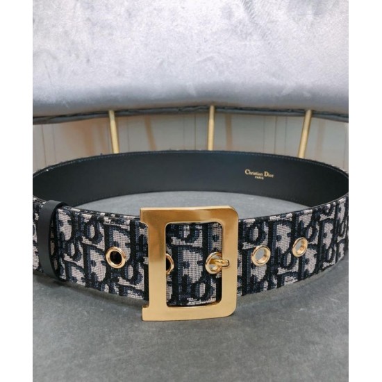 Fake Christian Dior Women Diorquake Dior Oblique Belt Dark Blue Replica