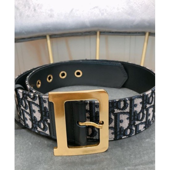 Fake Christian Dior Women Diorquake Dior Oblique Belt Dark Blue Replica