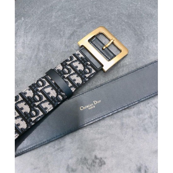 Fake Christian Dior Women Diorquake Dior Oblique Belt Dark Blue Replica