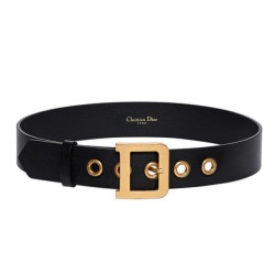 Fake Christian Dior Women Diorquake Calfskin Belt Black Replica