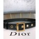 Fake Christian Dior Women Diorquake Calfskin Belt Black Replica
