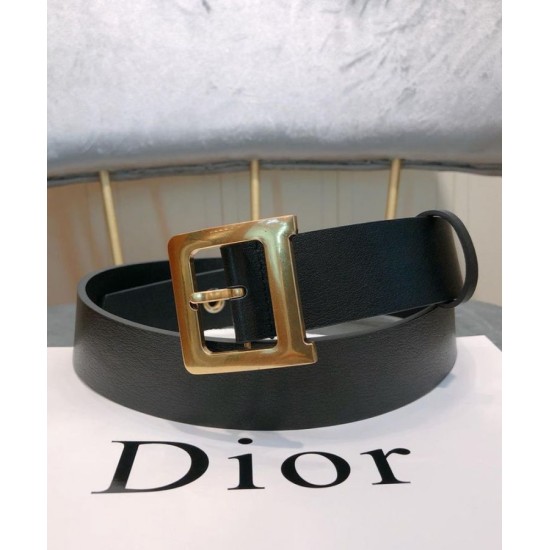 Fake Christian Dior Women Diorquake Calfskin Belt Black Replica