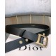 Fake Christian Dior Women Diorquake Calfskin Belt Black Replica