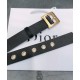 Fake Christian Dior Women Diorquake Calfskin Belt Black Replica