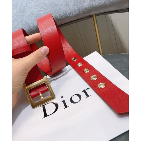 Replica Christian Dior Women Diorquake Calfskin Belt Red