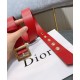 Replica Christian Dior Women Diorquake Calfskin Belt Red