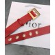 Replica Christian Dior Women Diorquake Calfskin Belt Red