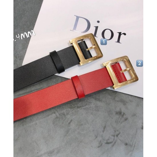 Replica Christian Dior Women Diorquake Calfskin Belt Red