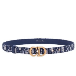 Replica Christian Dior Saddle Dior Oblique Belt Dark Blue
