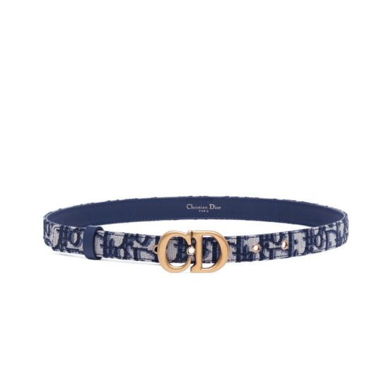Replica Christian Dior Saddle Dior Oblique Belt Dark Blue