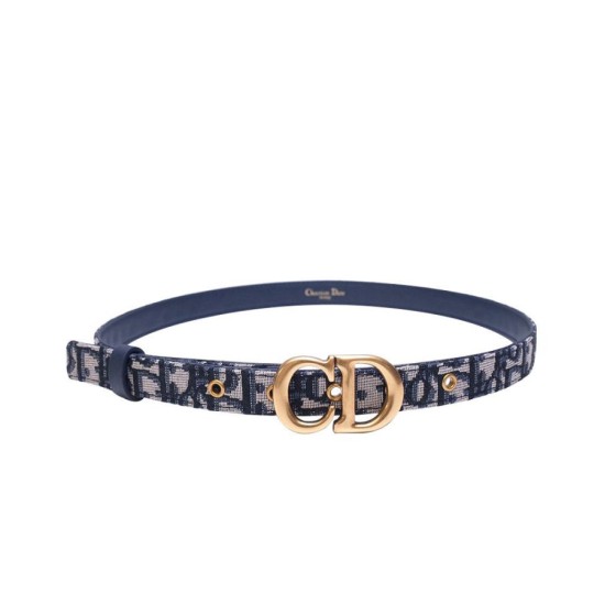 Replica Christian Dior Saddle Dior Oblique Belt Dark Blue