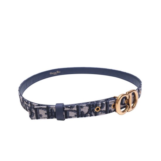 Replica Christian Dior Saddle Dior Oblique Belt Dark Blue