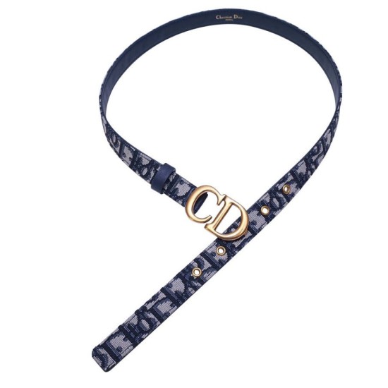 Replica Christian Dior Saddle Dior Oblique Belt Dark Blue