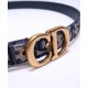 Replica Christian Dior Saddle Dior Oblique Belt Dark Blue