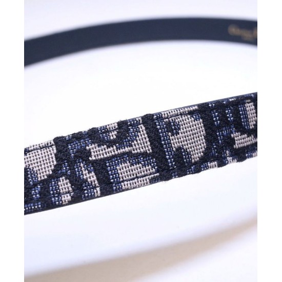Replica Christian Dior Saddle Dior Oblique Belt Dark Blue